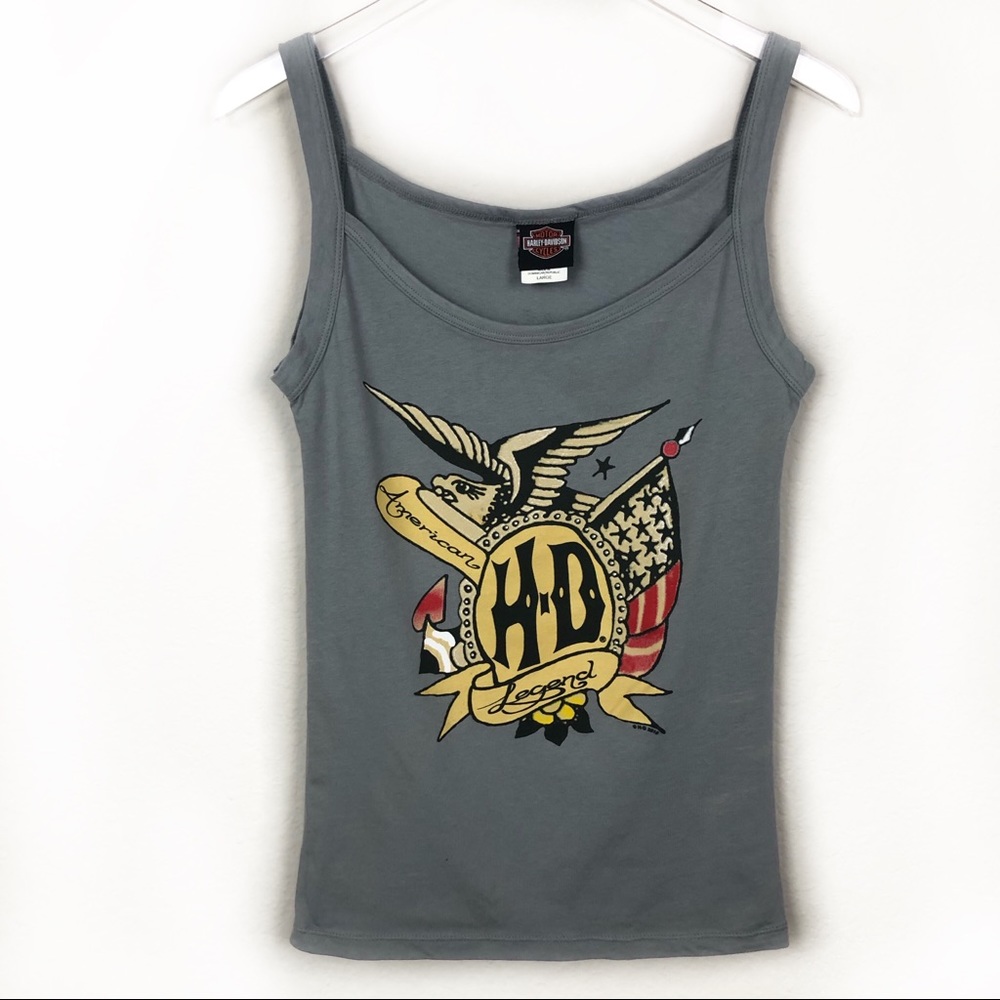 Harley Davidson ladies grey tank top size L